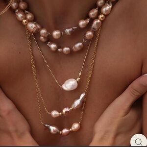 Karen lazar baroque pearl necklace NEW